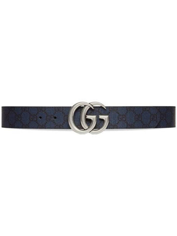 Marmont Double G Reversible Belt Dark Blue - GUCCI - BALAAN 1