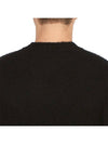 Embroidered Logo Crew Neck Knit Top Black - ACNE STUDIOS - BALAAN 8