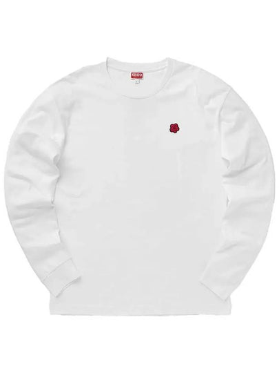 Boke Flower Embroidery Cotton Long Sleeve T-Shirt White - KENZO - BALAAN 2