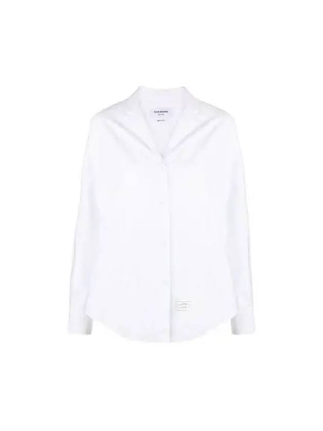 Logo Patch Long Sleeve Shirt White - THOM BROWNE - BALAAN 2