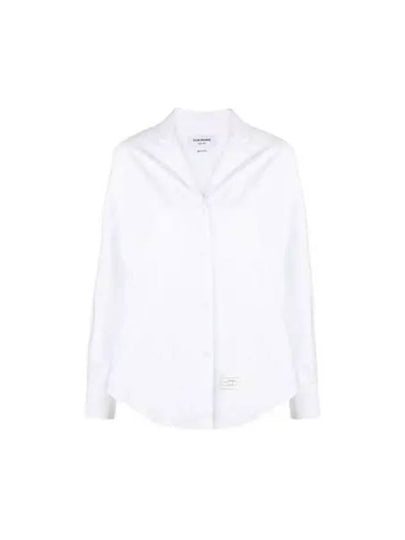 Logo Patch Long Sleeve Shirt White - THOM BROWNE - BALAAN 2