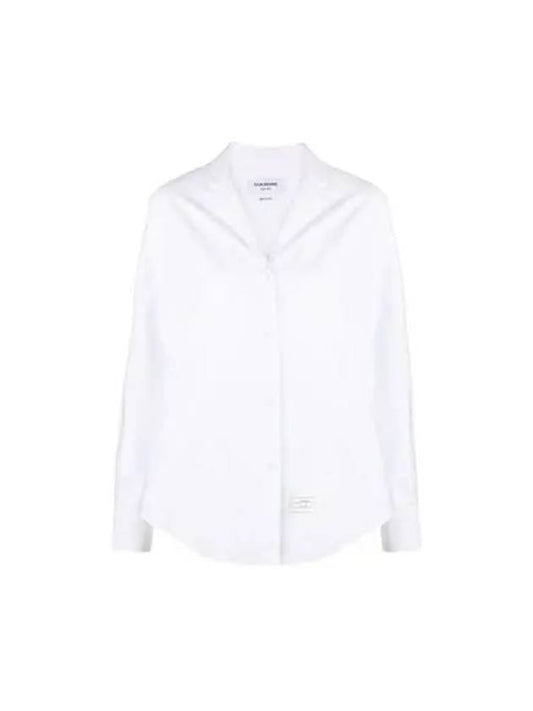 Logo Patch Long Sleeve Shirt White - THOM BROWNE - BALAAN 2