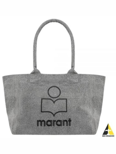 Yenky Zipper Logo Washed Cotton Tote Bag Grey - ISABEL MARANT - BALAAN 2