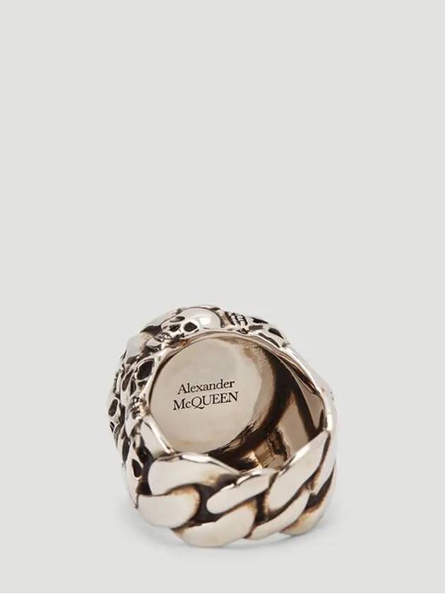 Multi Skull Skull Chain Ingrave Vintage Ring Ring - ALEXANDER MCQUEEN - BALAAN 4