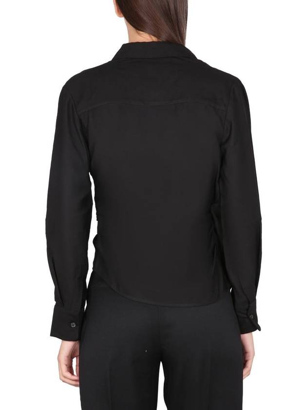 Le Chemise Bahia Tied Sash Shirt Black - JACQUEMUS - BALAAN 4