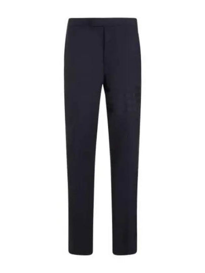 Diagonal Plain Weave Classic Wool Slacks Navy - THOM BROWNE - BALAAN 2