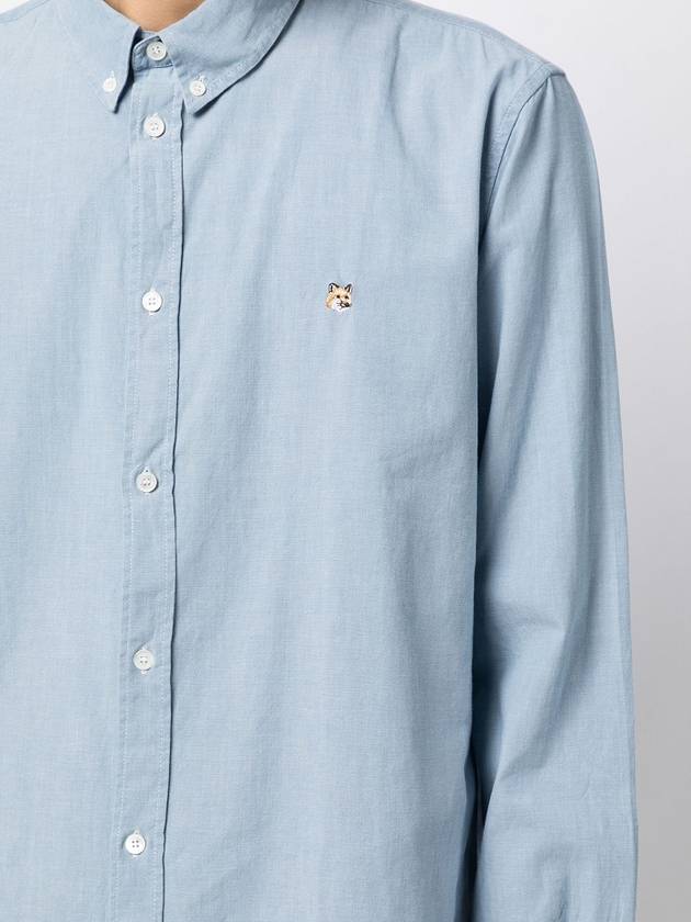 Foxhead Embroidered Classic Long Sleeve Shirt Washed Indigo - MAISON KITSUNE - BALAAN 5