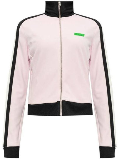 Sporty Logo Patch Jersey Track Zip-Up Jacket Pink - GANNI - BALAAN 2