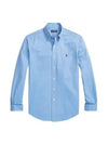 Embroidered Logo Long Sleeves Shirt Blue - POLO RALPH LAUREN - BALAAN 2