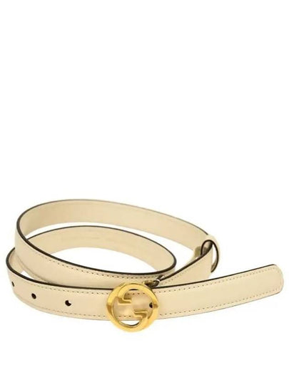 Blondie Thin Leather Belt White - GUCCI - BALAAN 2