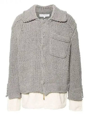 Layered chunky knit collar cardigan 271069 - JW ANDERSON - BALAAN 1