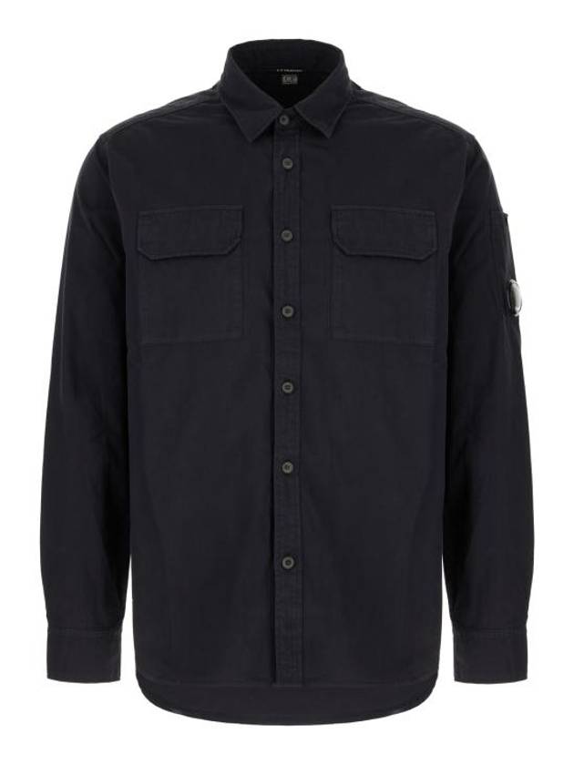 Organic Gabardine Lens Long Sleeve Shirt Navy - CP COMPANY - BALAAN 2