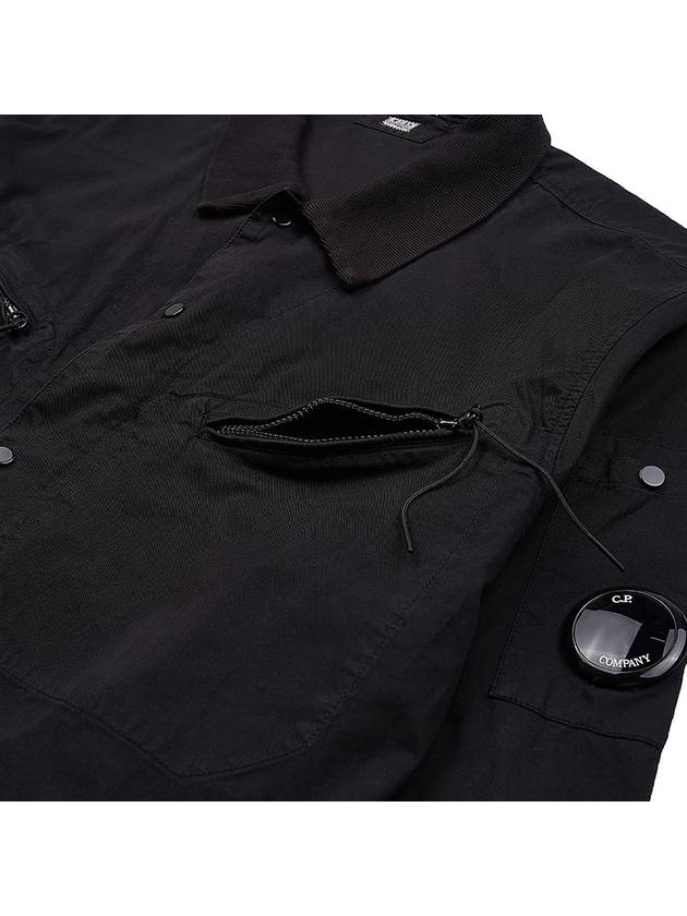 Men's Gabardine Lens Long Sleeve Shirt Black - CP COMPANY - BALAAN 8