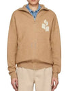 Logo High Neck Knit Zip-Up Cardigan Brown - ISABEL MARANT - BALAAN 2