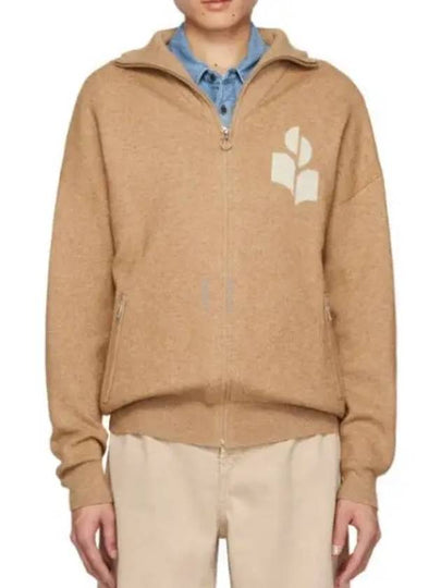 Logo High Neck Knit Zip-Up Cardigan Brown - ISABEL MARANT - BALAAN 2