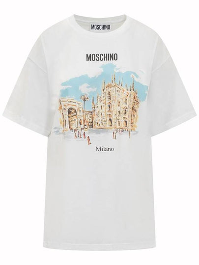 short sleeve t-shirt 07120541 1001 WHITE - MOSCHINO - BALAAN 2