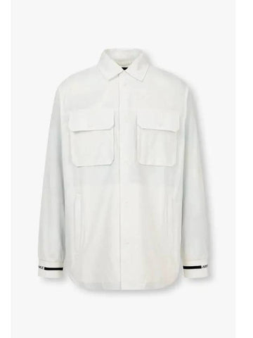 Men s Printed Lining Poly Shirt Off White - ARMANI EXCHANGE - BALAAN 1