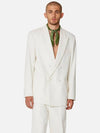 Double Brested Tailored Jacket White - AMI - BALAAN 4