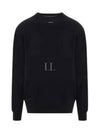 Logo Intarsia Crew Neck Sweatshirt Black - PRADA - BALAAN 2