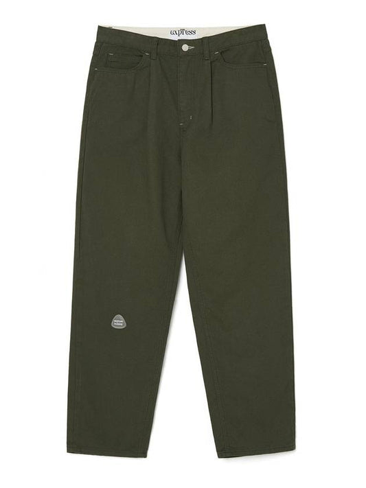 One Tuck Twill Cotton Pants Khaki - EXPRESSHOLIDAY - BALAAN 2