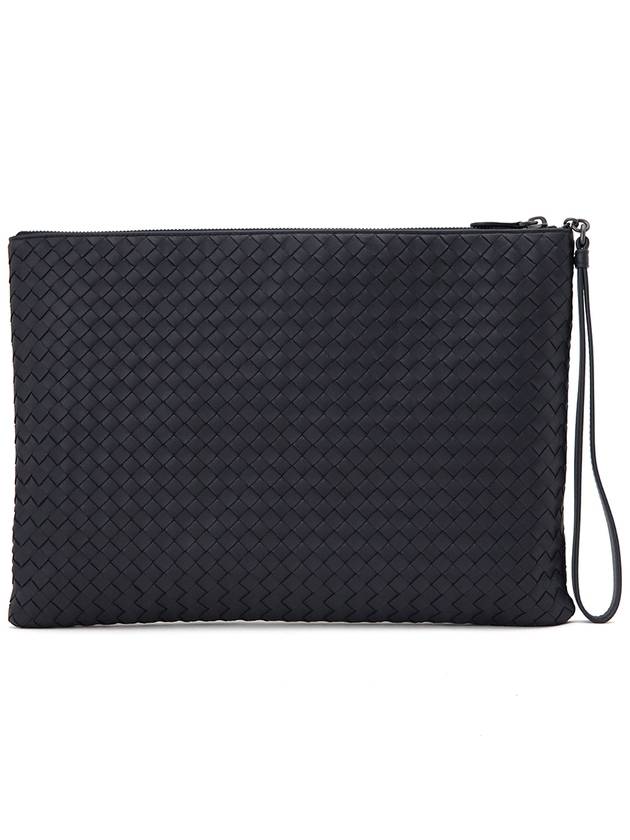 Intrecciato Strap Clutch Bag Navy - BOTTEGA VENETA - BALAAN 5