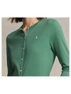 Women's Embroidered Logo Round Neck Cardigan Powder Green - POLO RALPH LAUREN - BALAAN 6