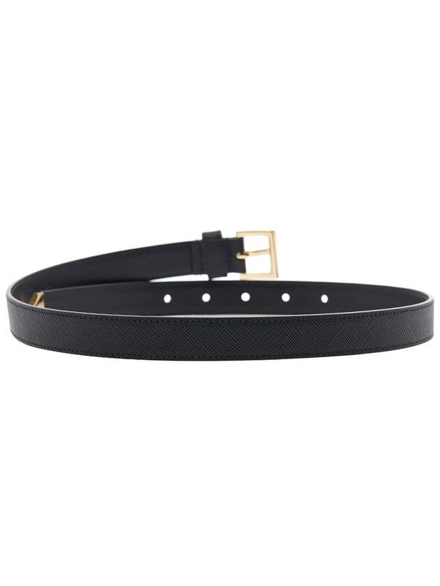 Saffiano Leather Belt Black - PRADA - BALAAN 5