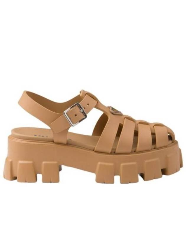 Monolith Rubber Sandals Beige - PRADA - BALAAN 3