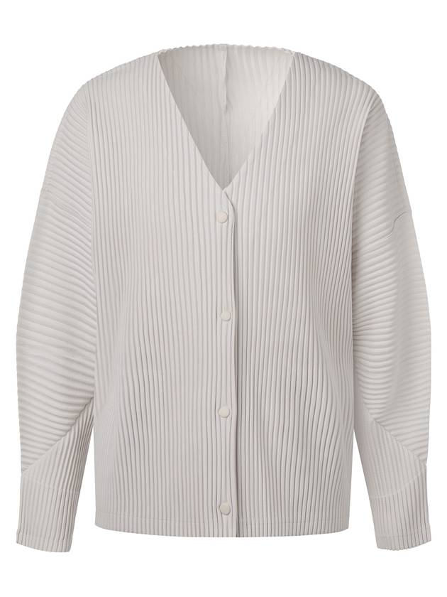 V neck long sleeve pleated cardigan ivory - MONPLISSE - BALAAN 1