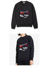 Big Fox Embroidery Round Neck Cotton Sweatshirt Black - MAISON KITSUNE - BALAAN 5