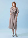 Women's Dot Print Cotton Wrap Dress Brown - VOYONN - BALAAN 9