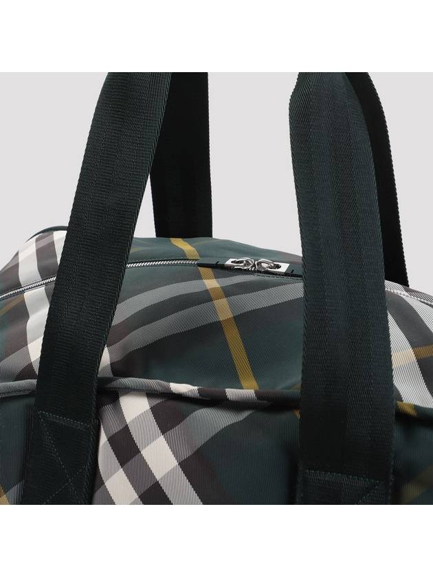 Shield Check Pattern Large Duffel Bag Green - BURBERRY - BALAAN 4