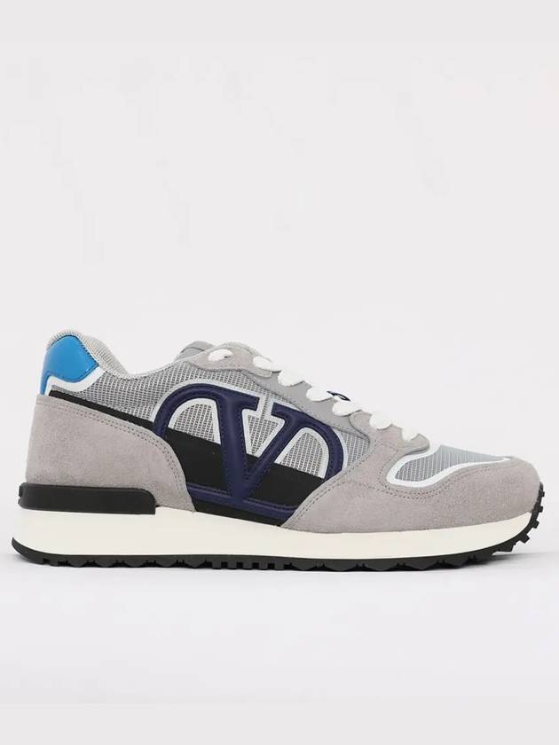 V Logo Low Top Sneakers Grey - VALENTINO - BALAAN 2