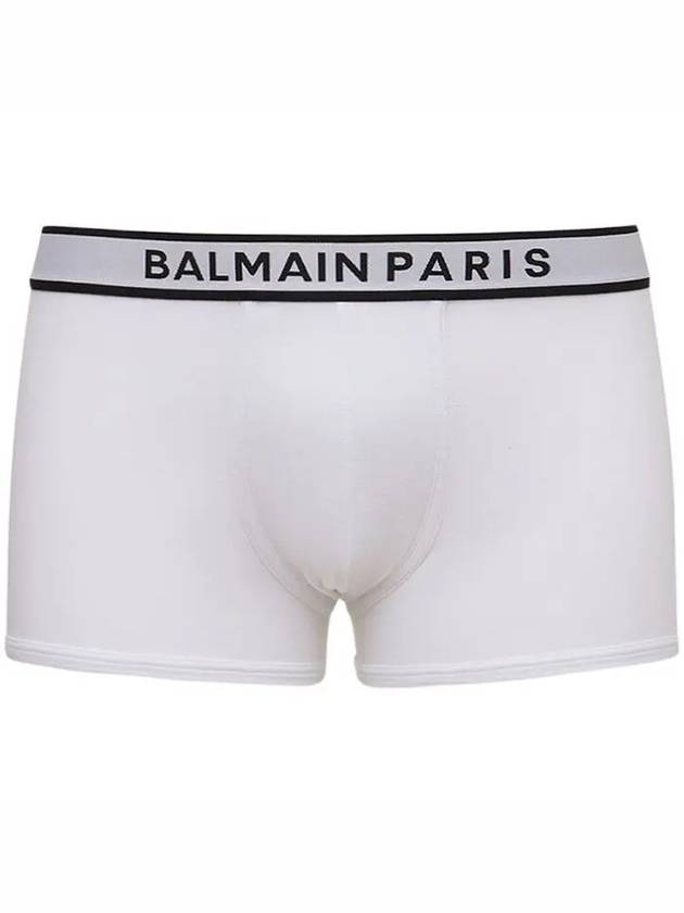 Underwear Logo Jacquard Waistband Boxer Briefs White - BALMAIN - BALAAN 1