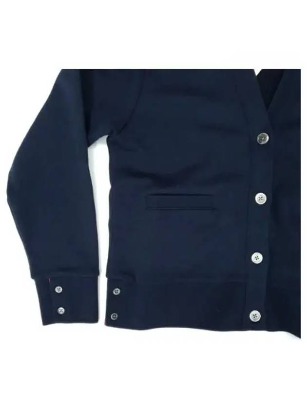 4-Bar Loopback Jersey Cardigan Navy - THOM BROWNE - BALAAN 4