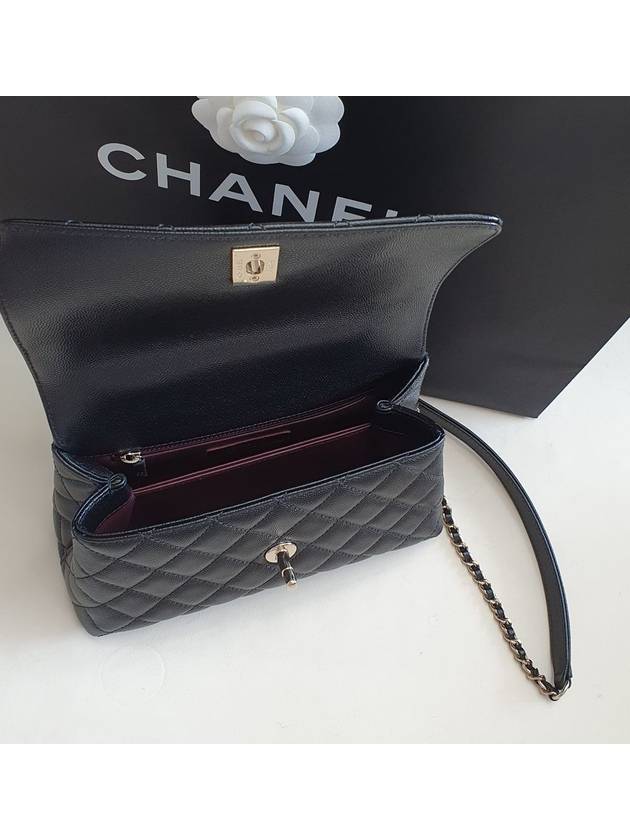 Coco Handle Caviar Gold Small Tote Bag Black - CHANEL - BALAAN 7