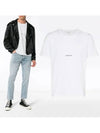 Men's Small Logo Short Sleeve T-Shirt White - SAINT LAURENT - BALAAN.