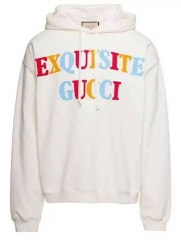 Logo Cotton Hoodie Off White - GUCCI - BALAAN 2