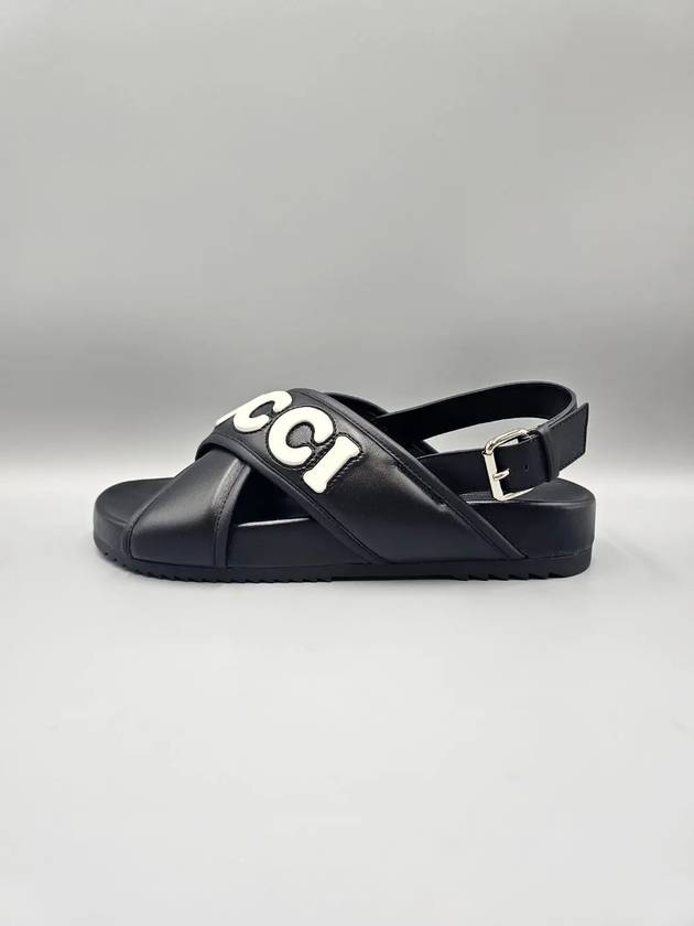 Men s SIDELINE Logo Sandals Black 742024 - GUCCI - BALAAN 4