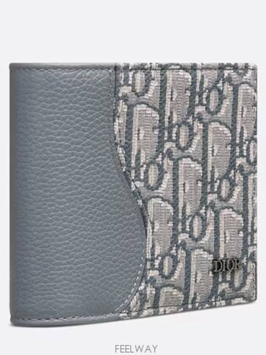 Saddle 2 tier card wallet deep gray grain calfskin - DIOR - BALAAN 2