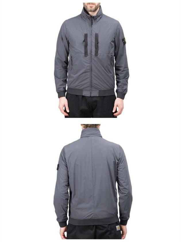 Men's Wappen Patch Technology Nylon Bomber Zip-Up Jacket Charcoal - STONE ISLAND - BALAAN 5