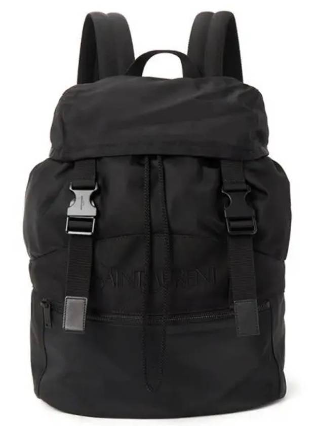 Backpack In Econyl And Vegetable-Tanned Leather Black - SAINT LAURENT - BALAAN 2