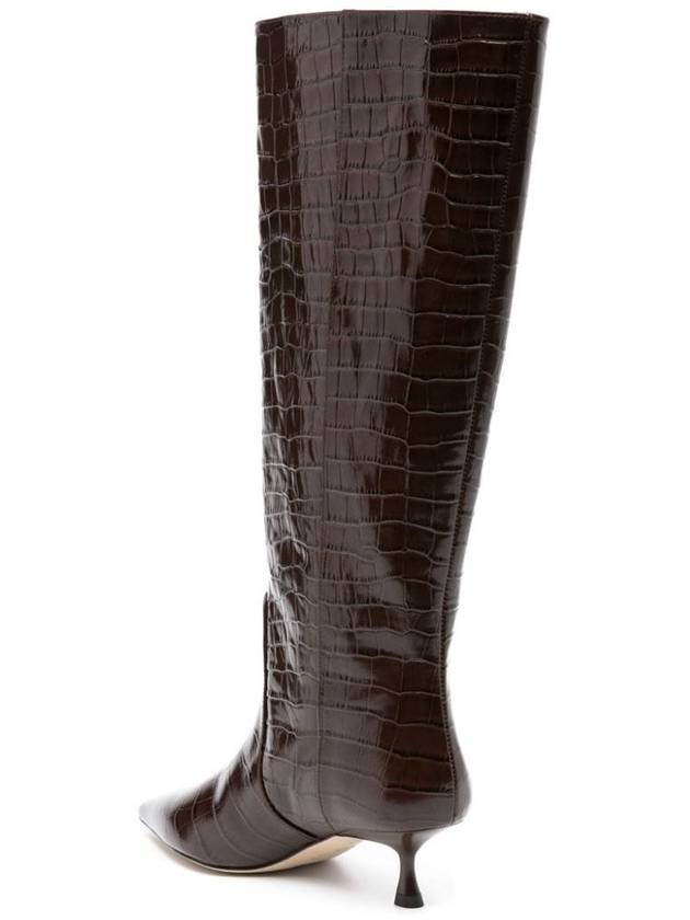 Stuart Weitzman Naomi High Boots In Crocodile-Effect Leather - STUART WEITZMAN - BALAAN 3