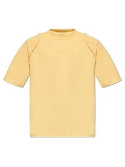 Camargue Embroidered Logo Cotton Short Sleeve T-shirt Light Yellow - JACQUEMUS - BALAAN 2