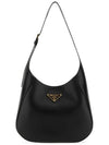 Triangle Logo Leather Shoulder Bag Black - PRADA - BALAAN 2