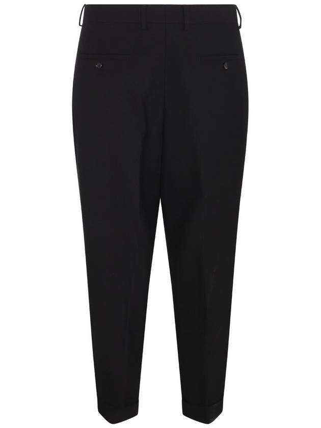 Pressed Crease Cropped Slacks Black - AMI - BALAAN 3