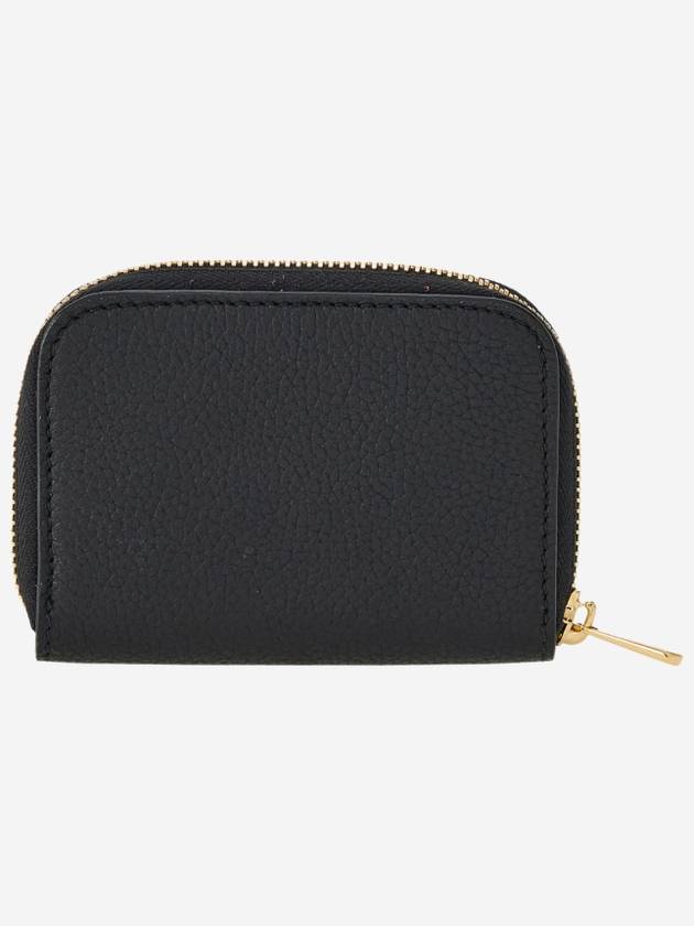 Women's Gancini Logo Zipper Card Wallet Black - SALVATORE FERRAGAMO - BALAAN 4