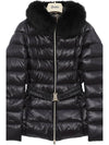 Women's Claudia Goose Down Natural Fur Padded Jacket Black - HERNO - BALAAN 5