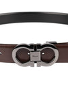 Double Gancini Reversible Leather Belt Black Auburn - SALVATORE FERRAGAMO - BALAAN 9