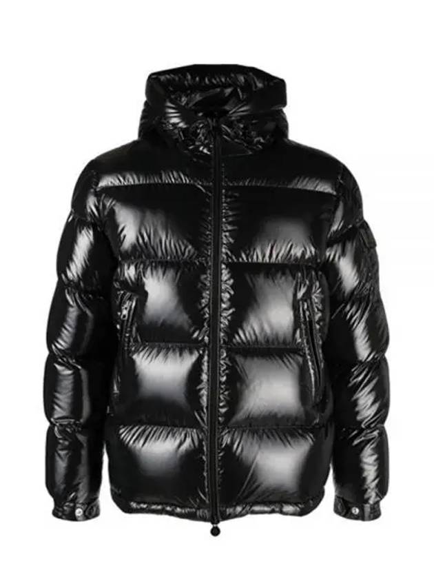 Men s ECRINS Arm Logo Patch Hooded Down Padded Jacket Glossy Black 233400 - MONCLER - BALAAN 1